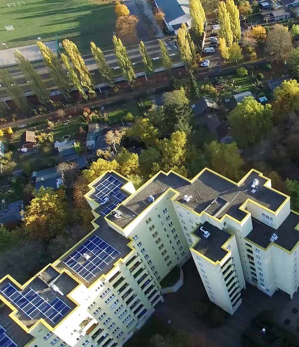 Solaranlagen auf Häuserdächern