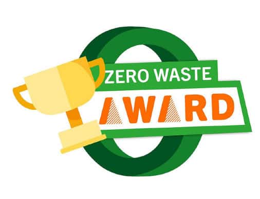 Logo des Zero Waste Award mit goldenem Pokal